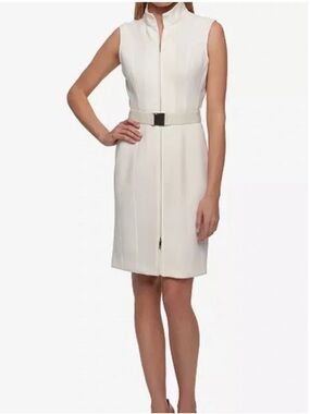 Tommy Hilfiger Ivory Belted Dress